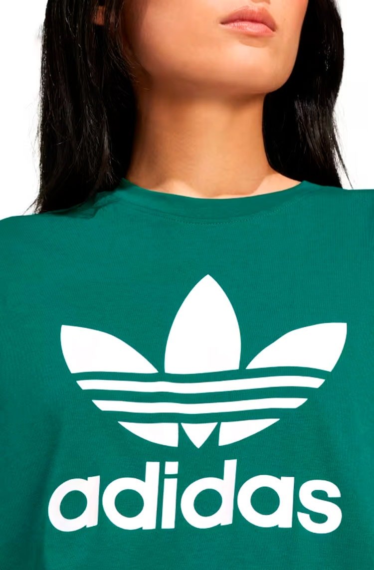 Camiseta Adidas Boxy Adicolor Trefoil Verde - NewSkull