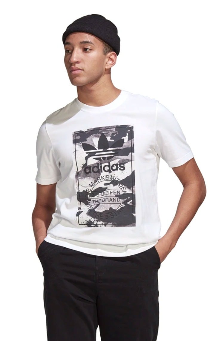 Camiseta Adidas Camuflada Gráfica Branco - NewSkull