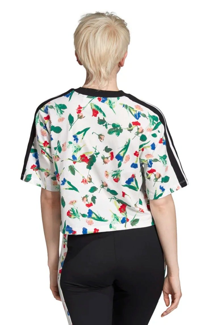 Camiseta ADIDAS Cropped Allover Print Feminino Branca/Floral - NewSkull