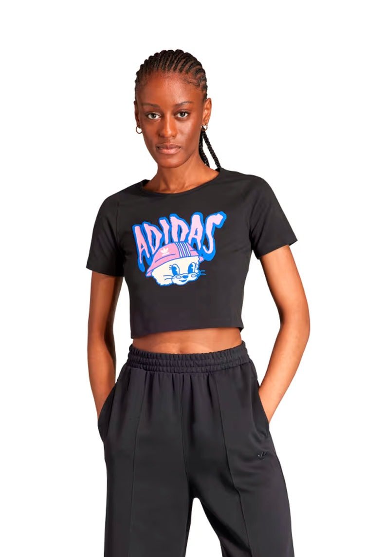 Camiseta Adidas Cropped Graphic Baby Preto - NewSkull