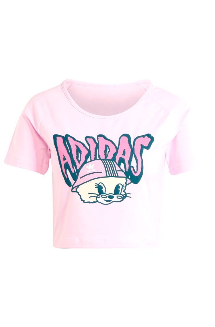 Camiseta Adidas Cropped Graphic Baby Rosa - NewSkull