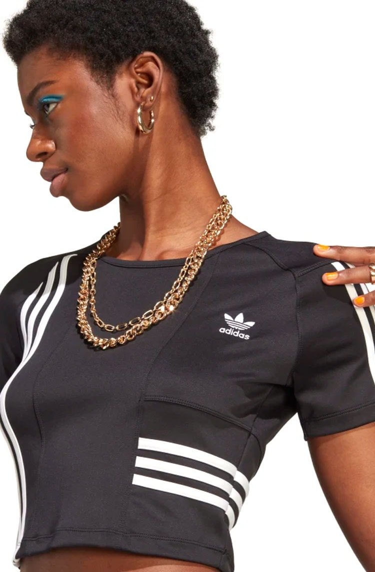 Camiseta Adidas Cropped Originals Preto/Branco - NewSkull