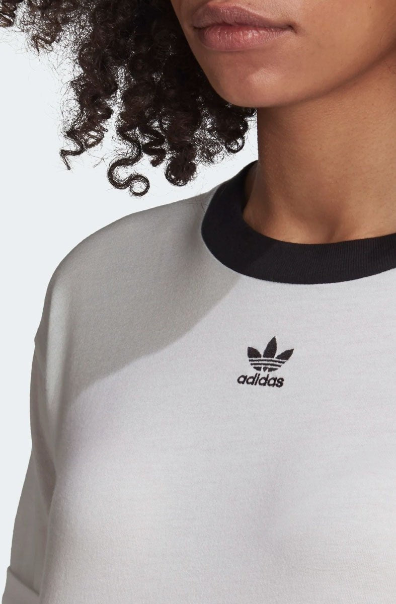 Camiseta ADIDAS Cropped Trefoil Branca/Preta - NewSkull