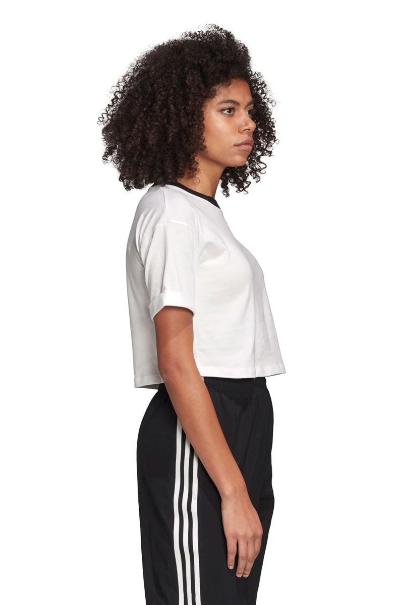 Camiseta ADIDAS Cropped Trefoil Branca/Preta - NewSkull