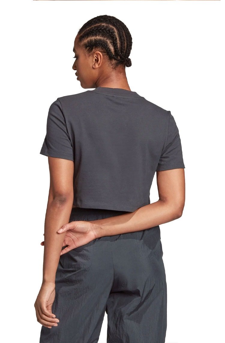 Camiseta ADIDAS Cropped Trefoil Essential Preta/Branca - NewSkull