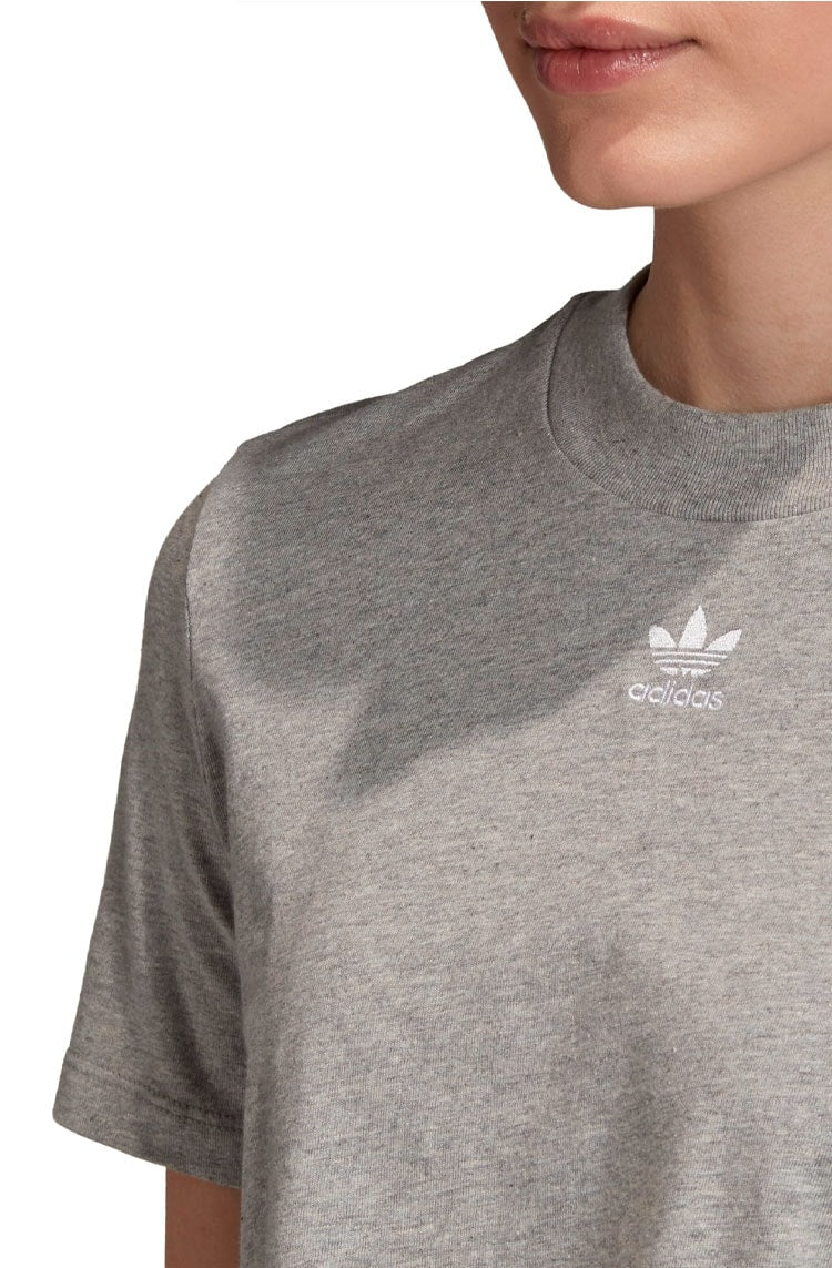 Camiseta Adidas Cropped Trefoil Essentials Cinza - NewSkull