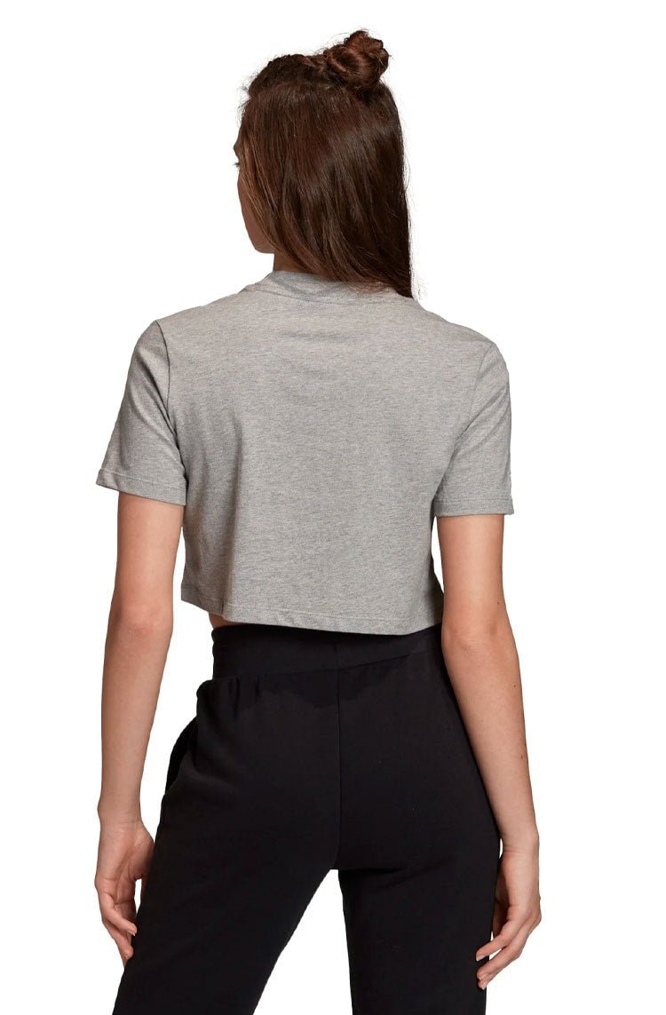 Camiseta Adidas Cropped Trefoil Essentials Cinza - NewSkull