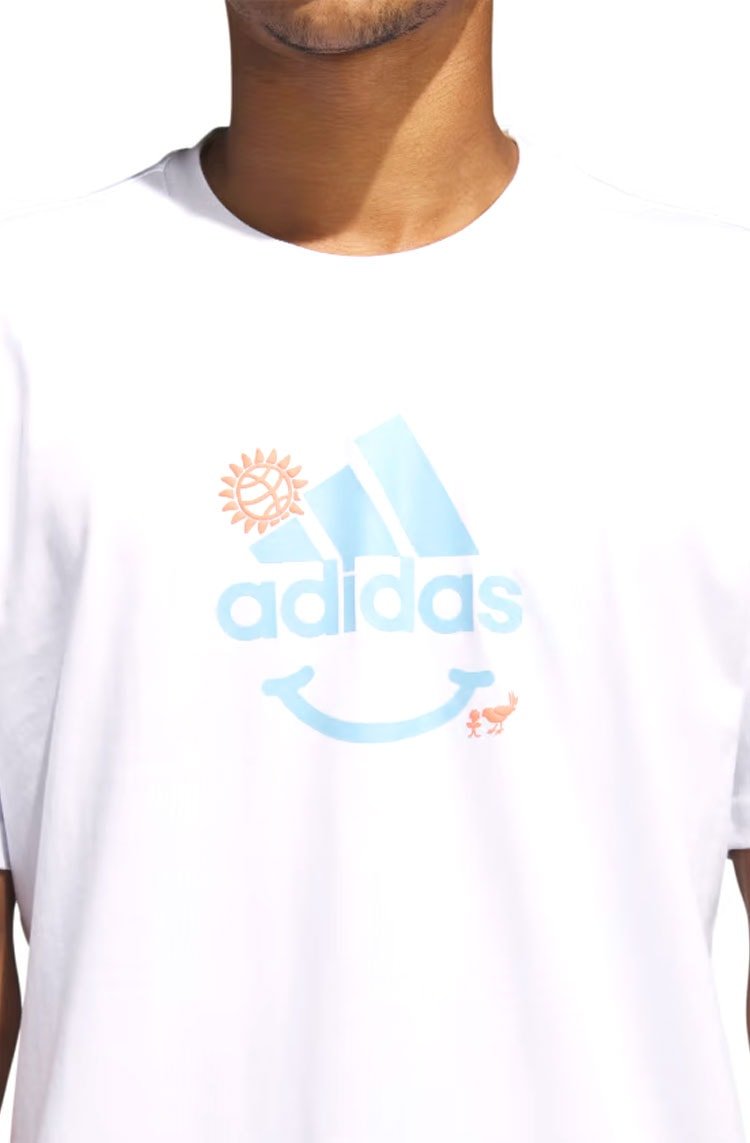 Camiseta Adidas Estampada Change Through Sports Branco/Azul - NewSkull