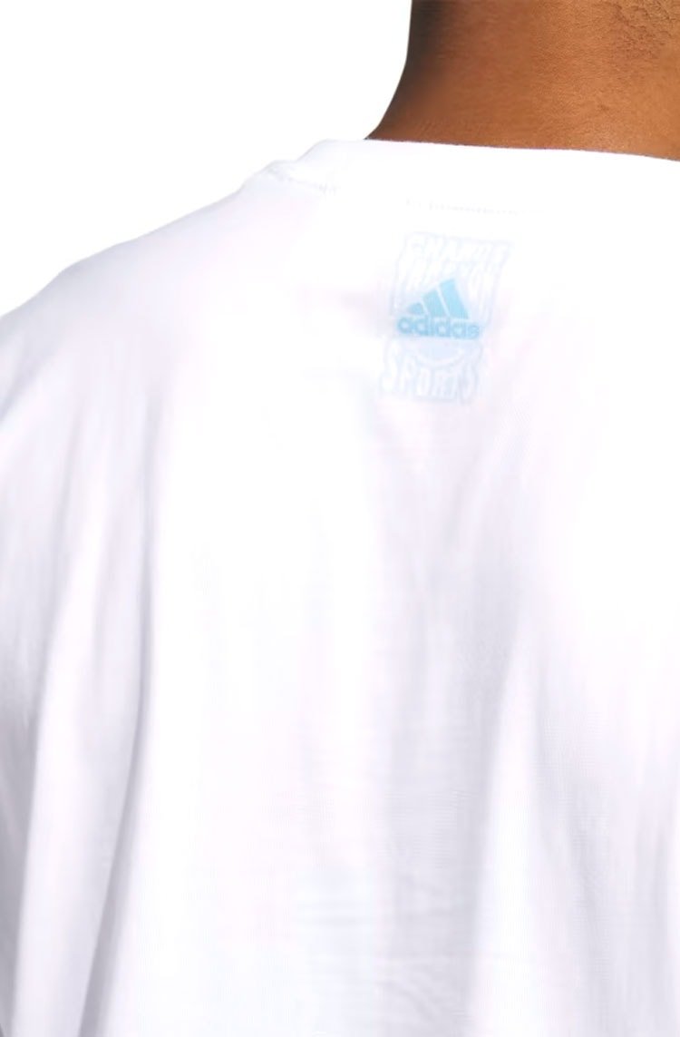 Camiseta Adidas Estampada Change Through Sports Branco/Azul - NewSkull