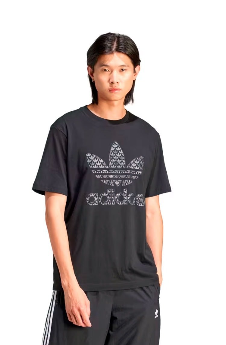 Camiseta Adidas Estampada Monograma Classic Preto - NewSkull