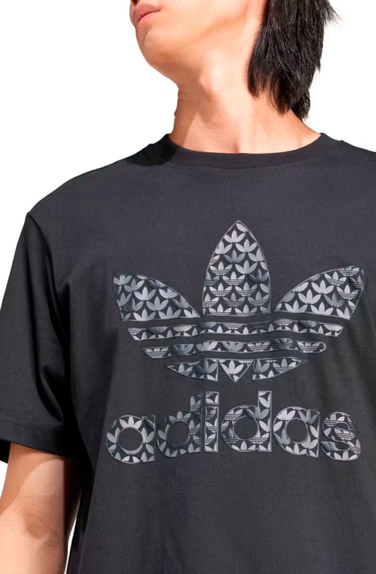 Camiseta Adidas Estampada Monograma Classic Preto - NewSkull