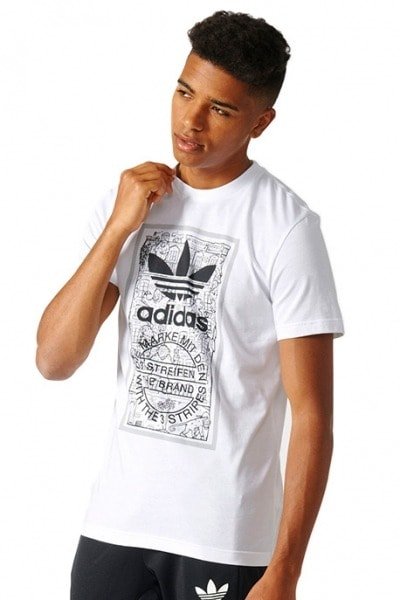 Camiseta Adidas Estampada Monthly Branca - NewSkull
