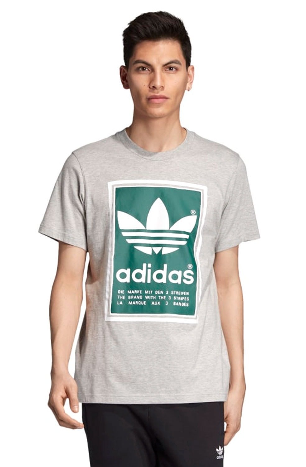 Camiseta Adidas FILLED LABEL Cinza/Verde - NewSkull