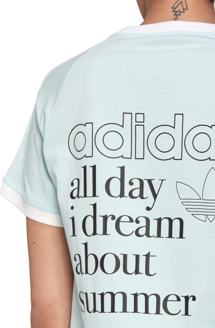 Camiseta Adidas Graphic Azul Claro/Branco - NewSkull