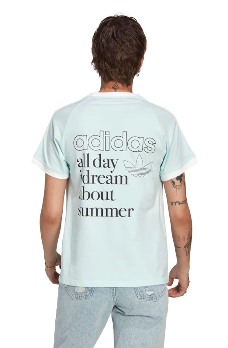 Camiseta Adidas Graphic Azul Claro/Branco - NewSkull