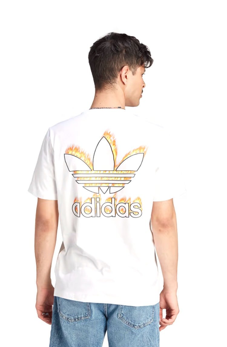 Camiseta Adidas Graphics Fire Trefoil Branco - NewSkull