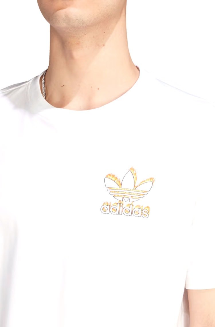 Camiseta Adidas Graphics Fire Trefoil Branco - NewSkull