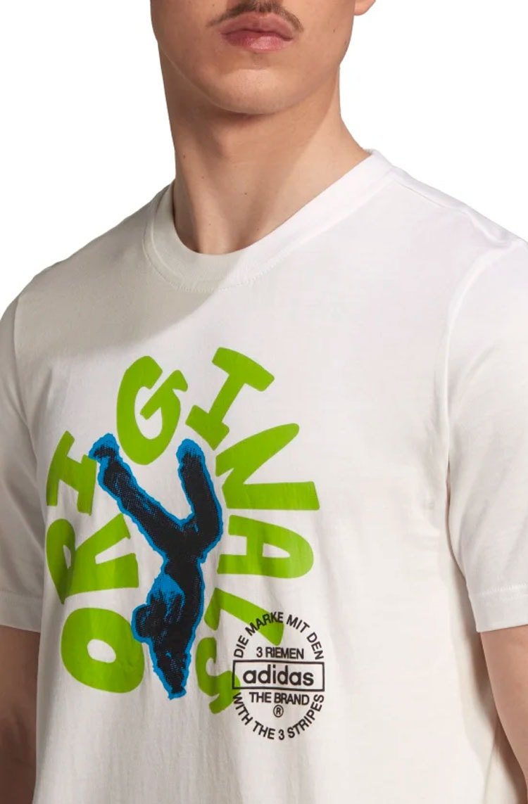 Camiseta Adidas Graphics Unite Branco/Verde/Azul - NewSkull