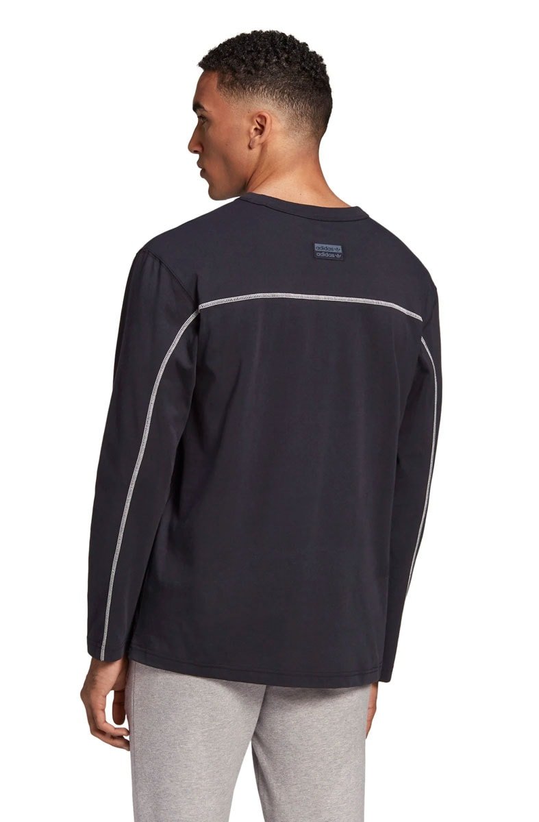 Camiseta ADIDAS Manga Longa R.Y.V. Preta/Branca - NewSkull