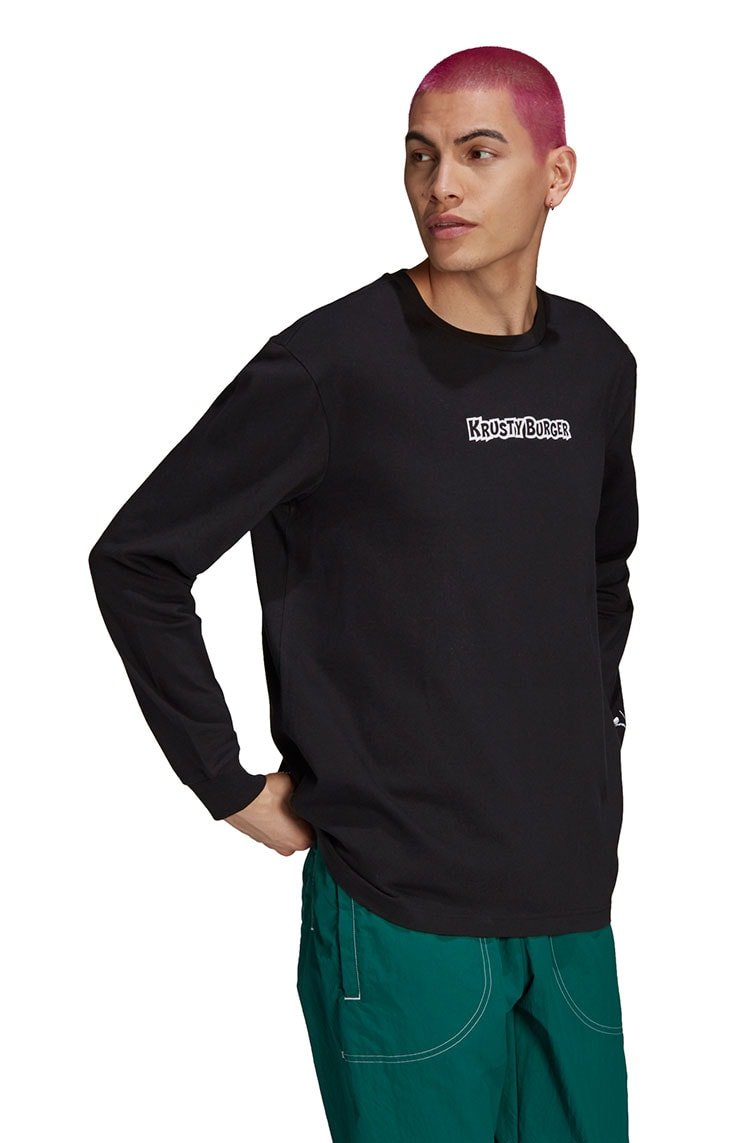 Camiseta Adidas Manga Longa The Simpsons Krusty Burger Long Sleeve Preta/Vermelha - NewSkull