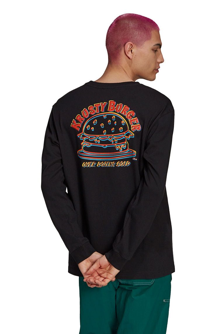Camiseta Adidas Manga Longa The Simpsons Krusty Burger Long Sleeve Preta/Vermelha - NewSkull