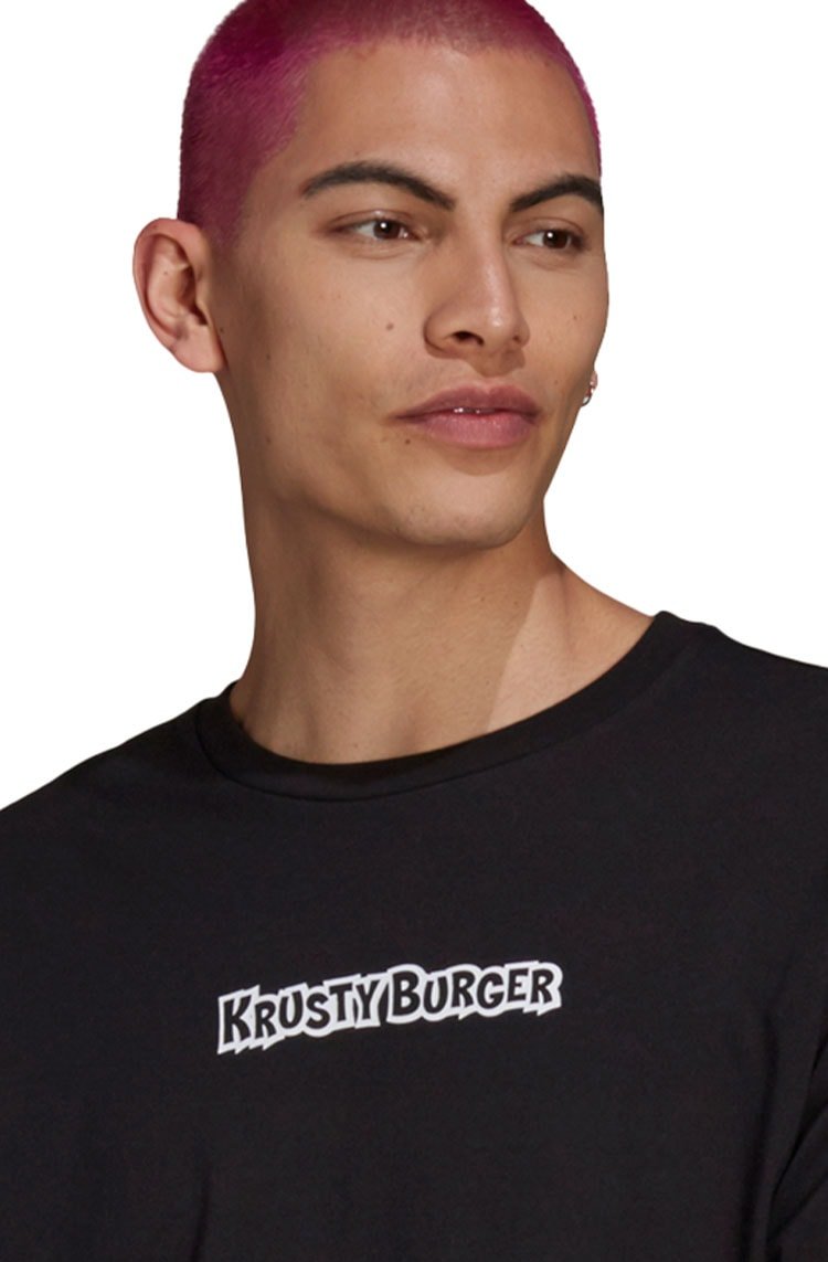 Camiseta Adidas Manga Longa The Simpsons Krusty Burger Long Sleeve Preta/Vermelha - NewSkull