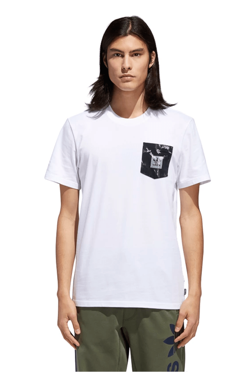 CAMISETA ADIDAS MARBLE POCKET BRANCA - NewSkull