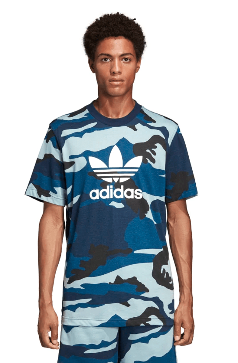CAMISETA ADIDAS TREFOIL CAMUFLAGEM AZUL - NewSkull