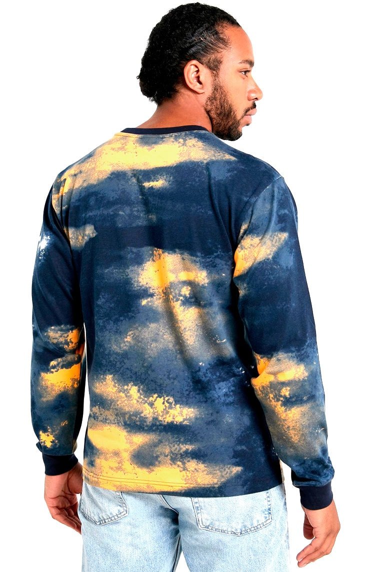 Camiseta ADIDAS Watercolor LS Manga Longa Azul - NewSkull