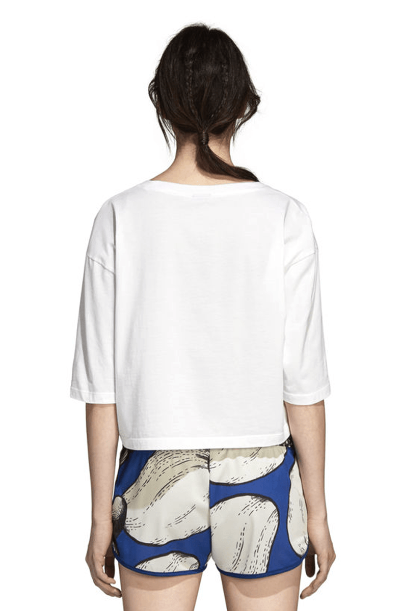 CAMISETA ADIDAS X FARM CROPED FEMININA BRANCA - NewSkull