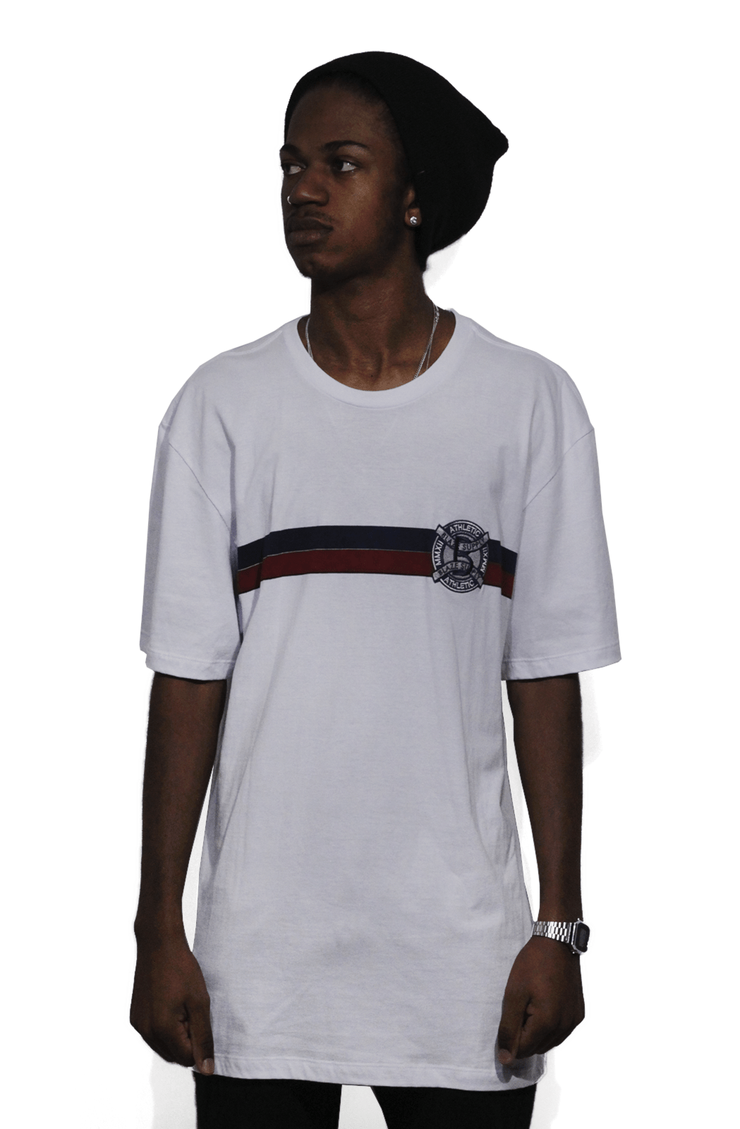 Camiseta Blaze Supply Basica Patch Stripes Branca - NewSkull