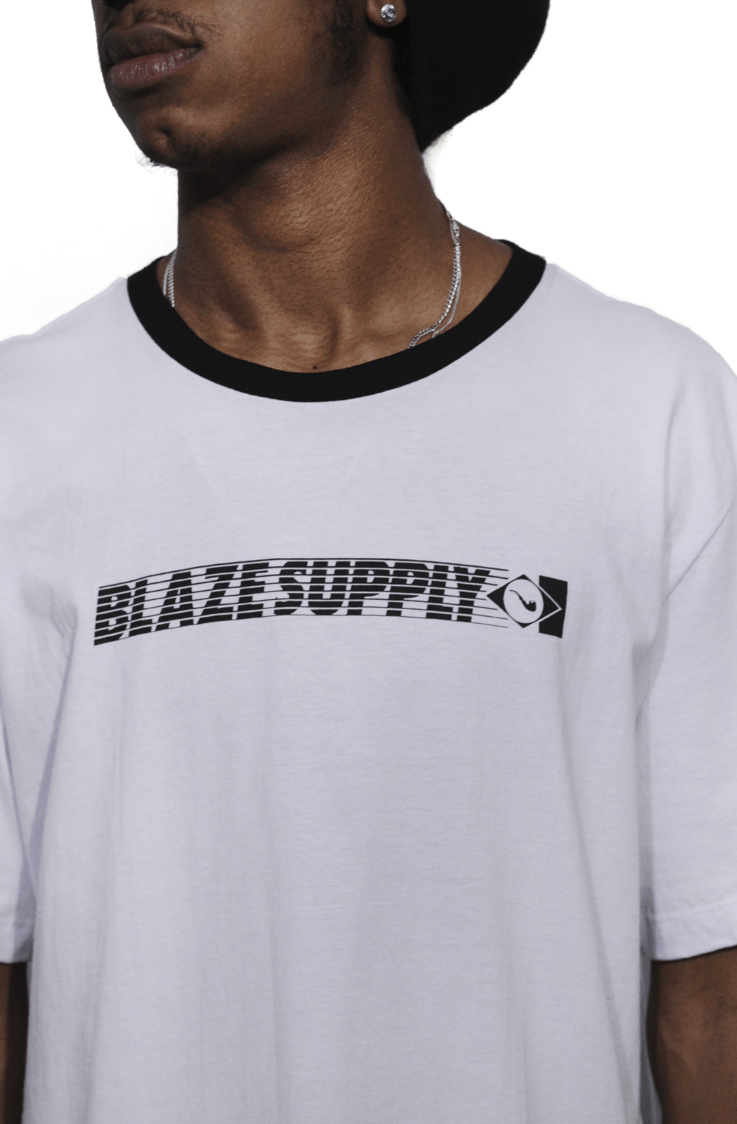 Camiseta Blaze Supply Basica Stripes Flag Branca - NewSkull