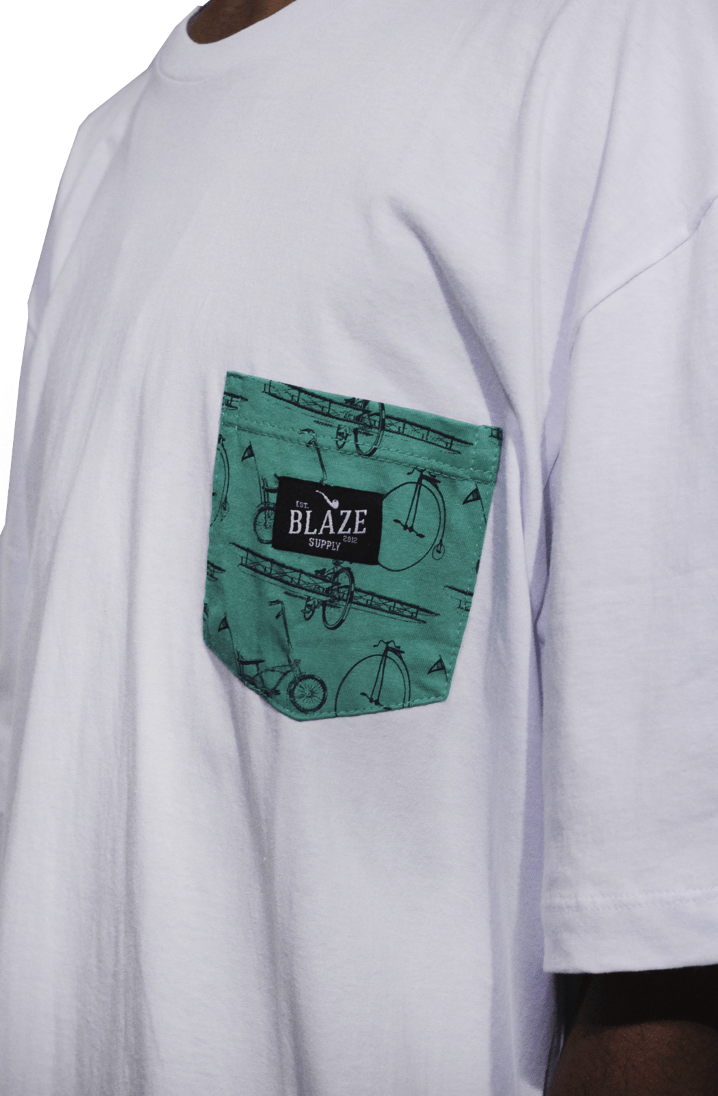 Camiseta Blaze Supply Pocket Bike Pattern Branca - NewSkull