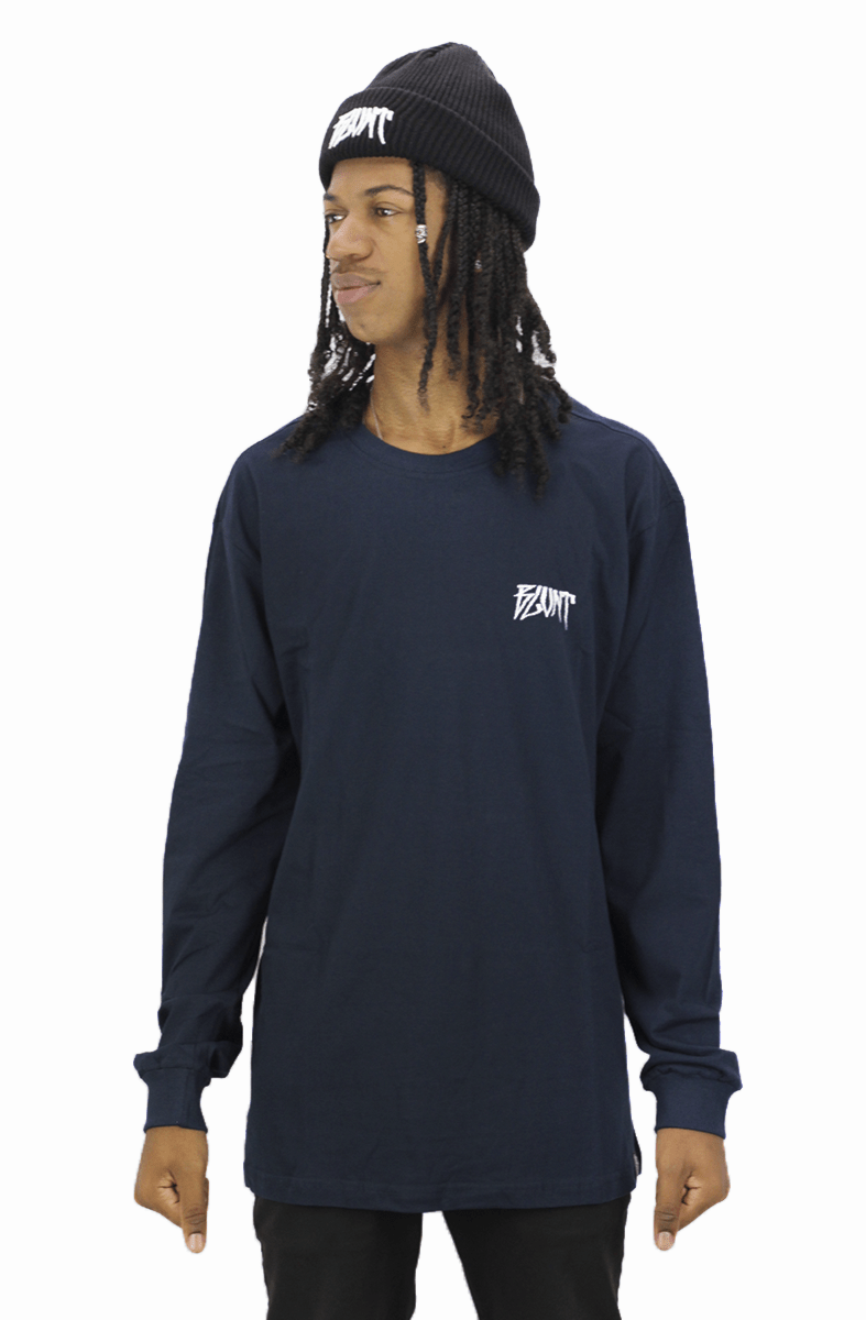 Camiseta Blunt Manga Longa Marcio Azul - NewSkull