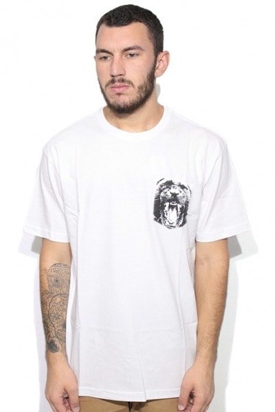 Camiseta Blunt Panther Pocket Branca - NewSkull