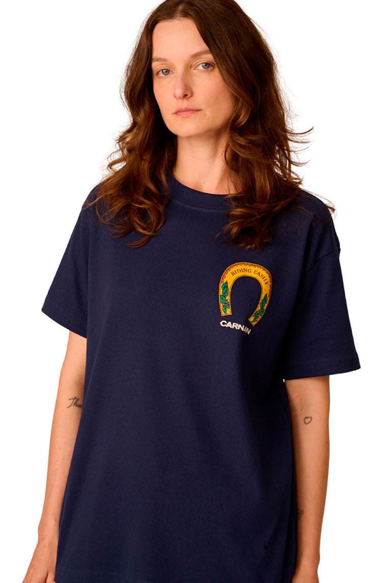 Camiseta CARNAN Horses Painting Heavy T-shirt Azul Marinho - NewSkull