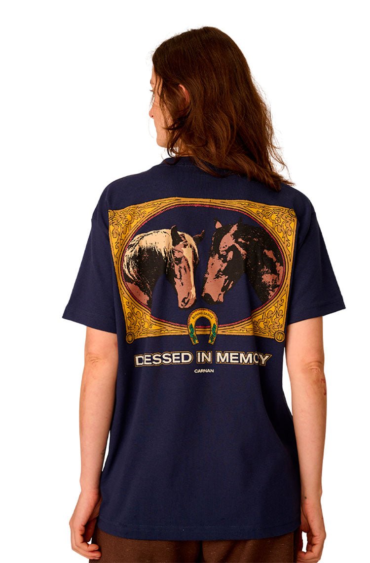 Camiseta CARNAN Horses Painting Heavy T-shirt Azul Marinho - NewSkull