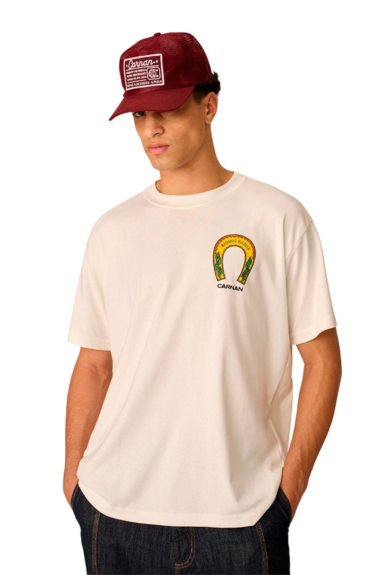 Camiseta CARNAN Horses Painting Heavy T-shirt Off - White - NewSkull