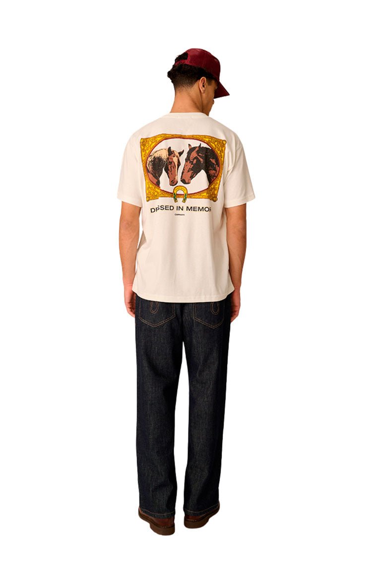 Camiseta CARNAN Horses Painting Heavy T-shirt Off - White - NewSkull