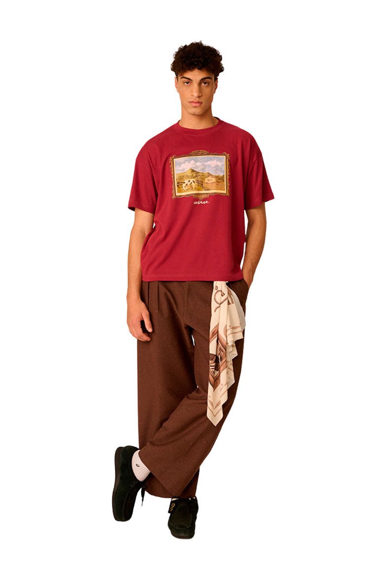 Camiseta CARNAN Ranch Painting Boxy Heavy T-shirt Vinho - NewSkull