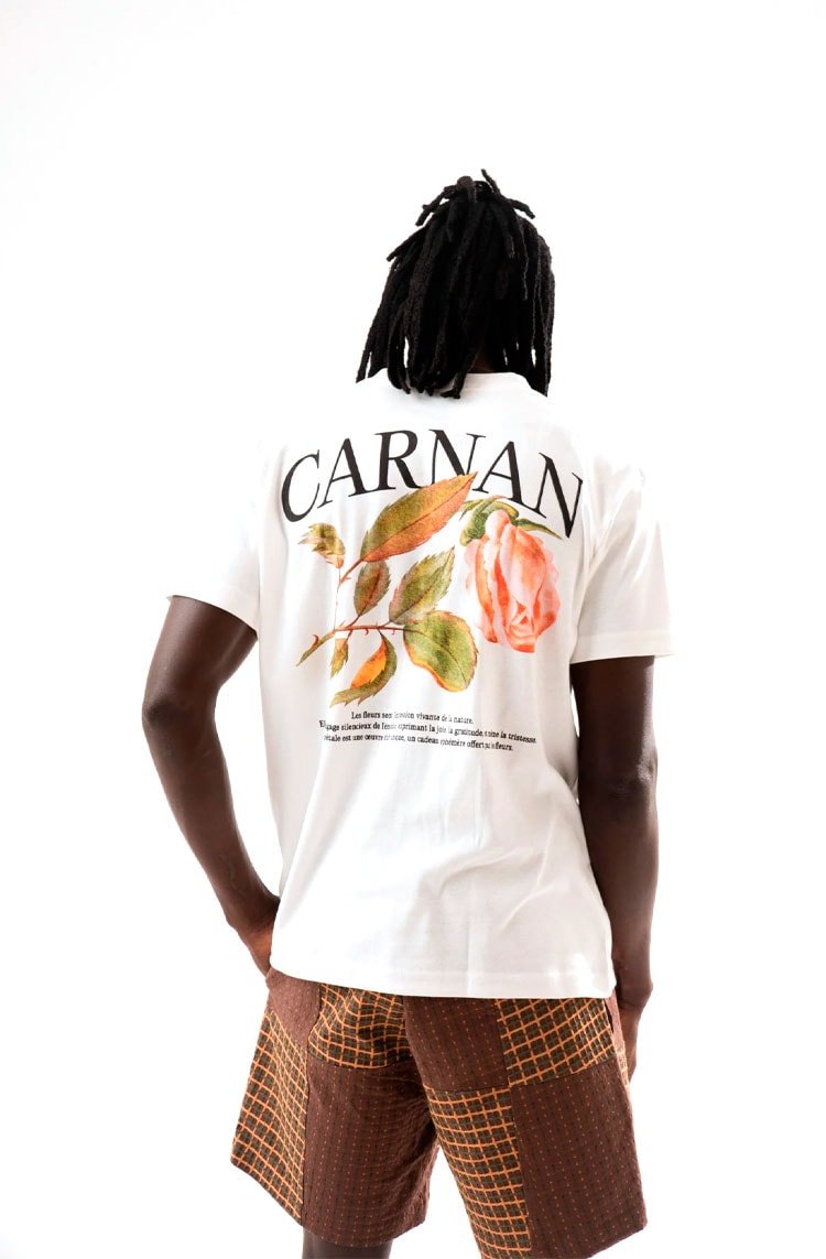 Camiseta CARNAN Rose Heavy T-shirt Off - White - NewSkull