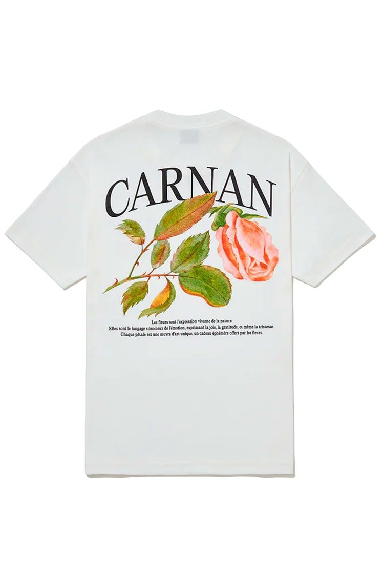 Camiseta CARNAN Rose Heavy T-shirt Off - White - NewSkull