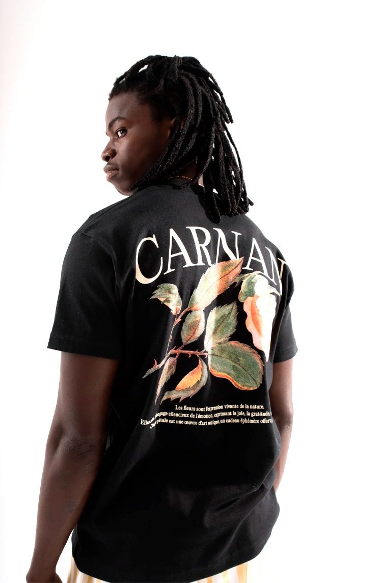 Camiseta CARNAN Rose Heavy T-shirt Preto - NewSkull