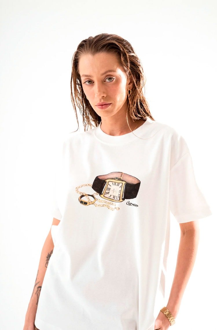 Camiseta CARNAN Vintage Watch Heavy T-shirt Off - White - NewSkull