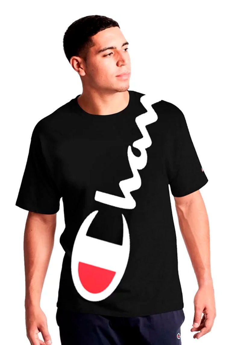 Camiseta Champion Crossed Ink Preto/Branco - NewSkull