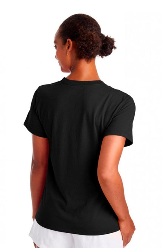 Camiseta Champion Feminina Classic Graphic Preto/Branco - NewSkull