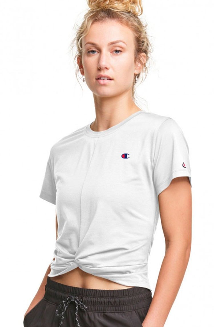 Camiseta Champion Feminina Sport Twist Tee Off White - NewSkull