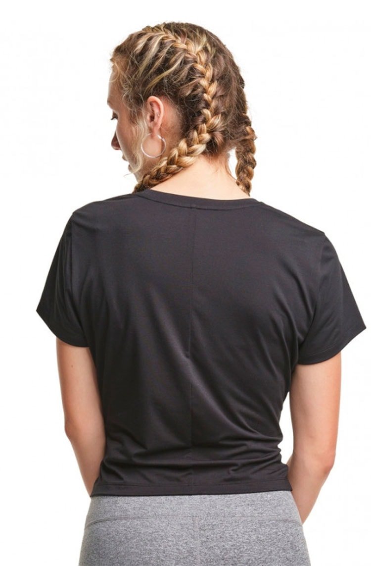 Camiseta Champion Feminina Sport Twist Tee Preto/Branco - NewSkull