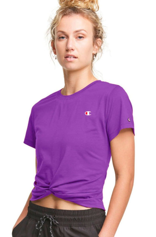 Camiseta Champion Feminina Sport Twist Tee Roxo/Branco - NewSkull
