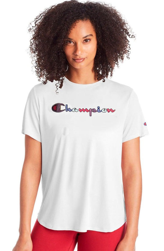 Camiseta Champion Feminina Water Color Branco - NewSkull